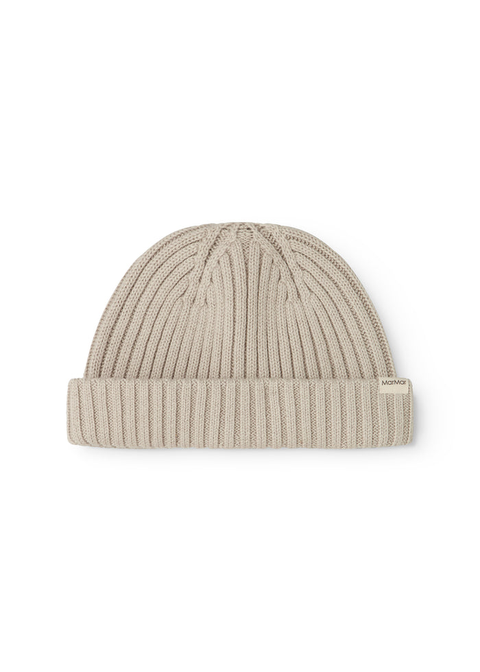 Barely beige stripe with wide ribbed edge and grooved stripes at the top.