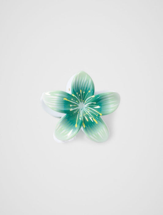 Ava Tropical Flower Claw Clip 0 Green Forever New