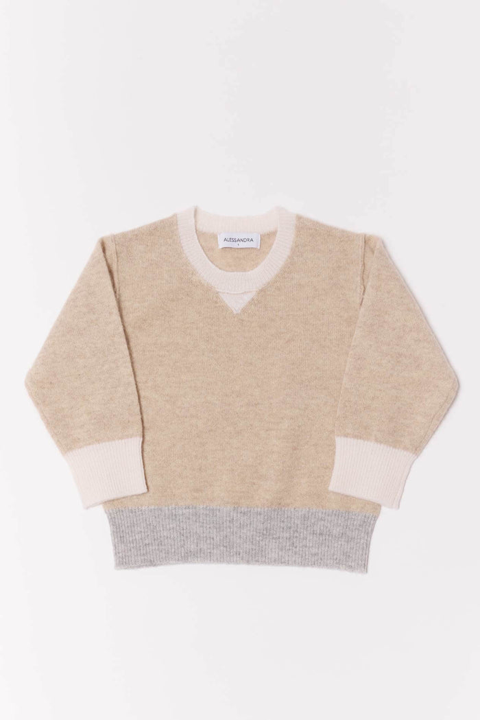 Alessandra Sweater Baby Cashmere Sweater in Muesli