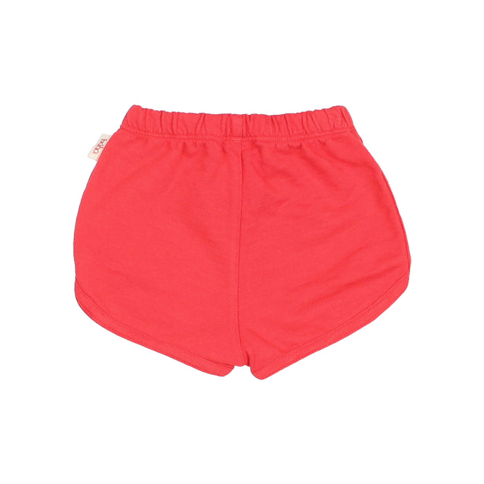 BUHO Baby Cotton Fleece Shorts Coral available at SMOL Store, Lebanon.