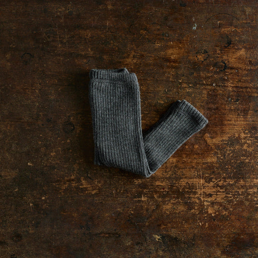 Baby & Kids Merino Wool Heavy Rib Pants - Charcoal