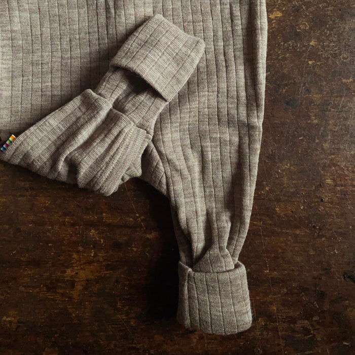 Baby & Kids Merino Wool Rib Pyjamas - Sesame