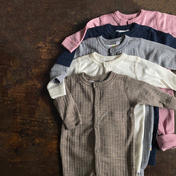 Baby & Kids Merino Wool Rib Pyjamas - Sesame