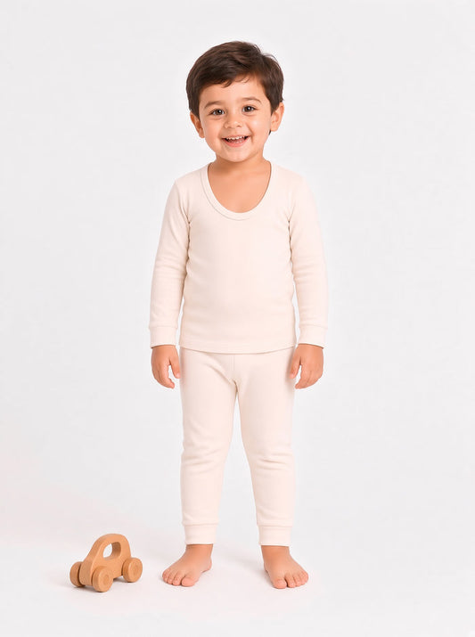 Baby Kids Premium 100% Combed Cotton Inner Thermal Shirt & Trouser Set (999)