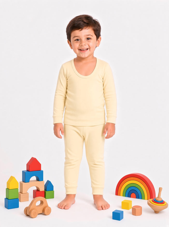 Baby Kids Premium Blended Wool Inner Thermal Shirt & Trouser Set (1350)