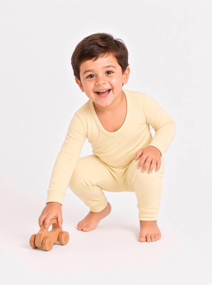 Baby Kids Premium Blended Wool Inner Thermal Shirt & Trouser Set (1350)