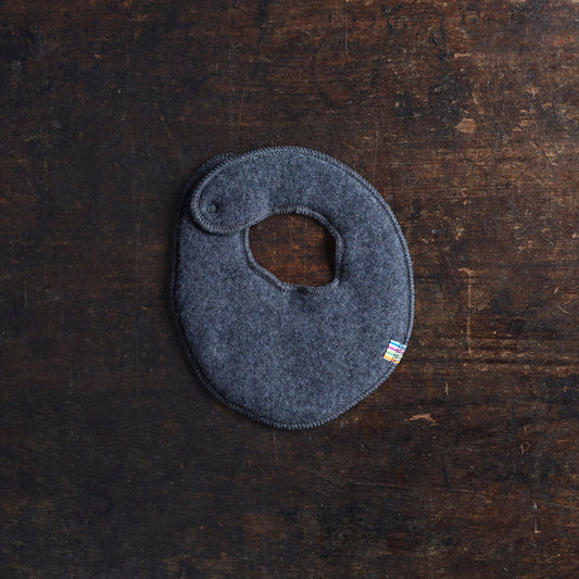 Baby Merino wool fleece bib/scarf - Charcoal
