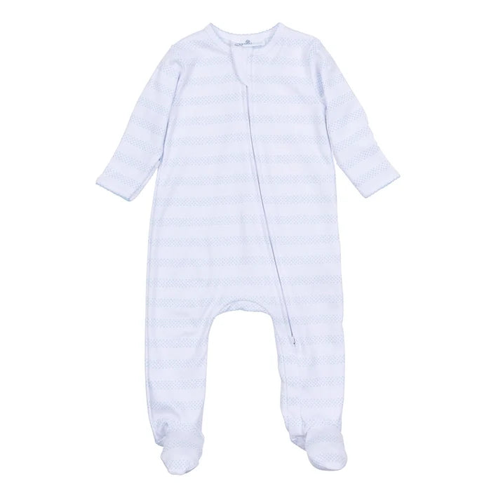 Baby of Mine Zip Footie — Light Blue Pima Cotton