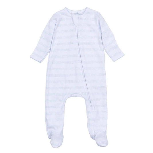 Baby of Mine Zip Footie — Light Blue Pima Cotton