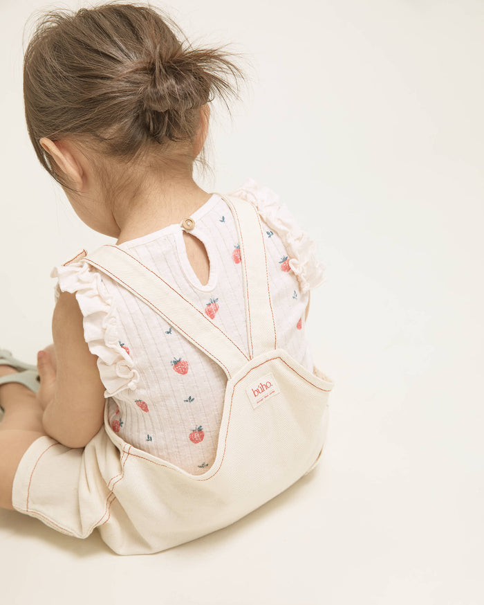 BUHO Baby Strawberry T-Shirt Cream Pink available at SMOL, Lebanon.