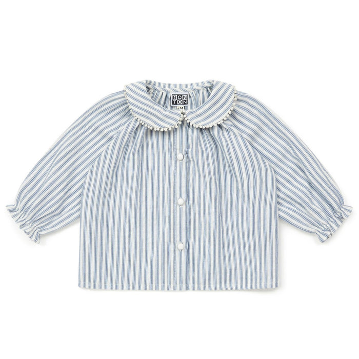 Bonton Bambi Blouse Bebe Blue Baby Girl Shirt