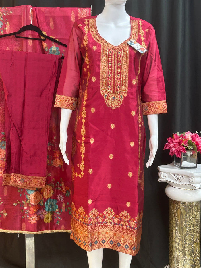 Banarasi silk salwar suit by Kurti Connection USA