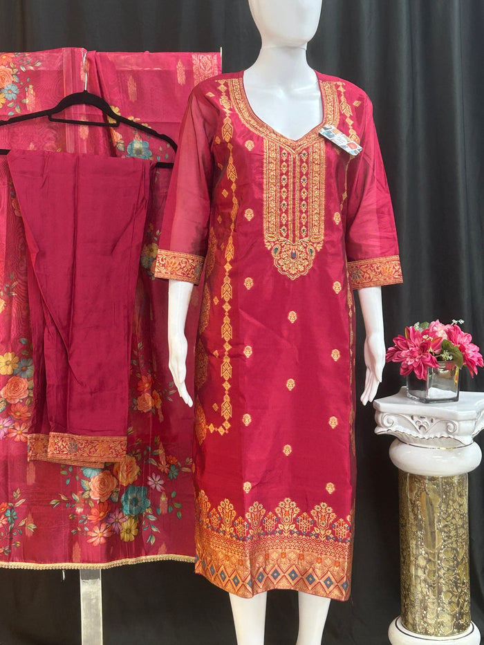 Banarasi silk salwar suit by Kurti Connection USA