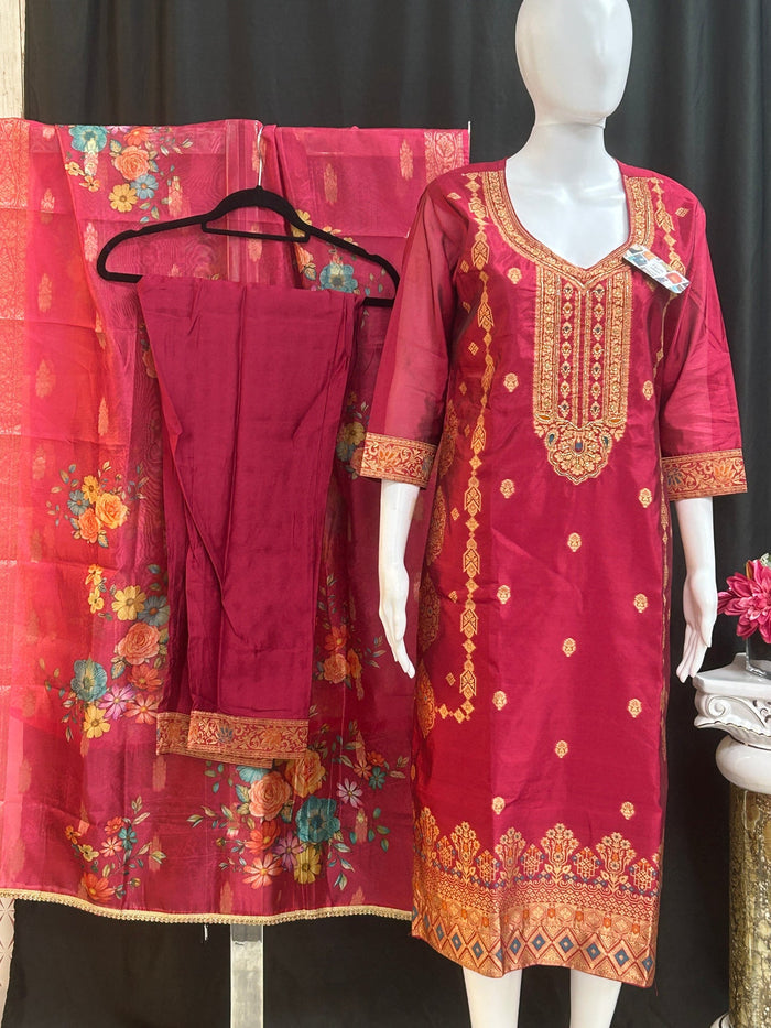 Banarasi silk salwar suit by Kurti Connection USA