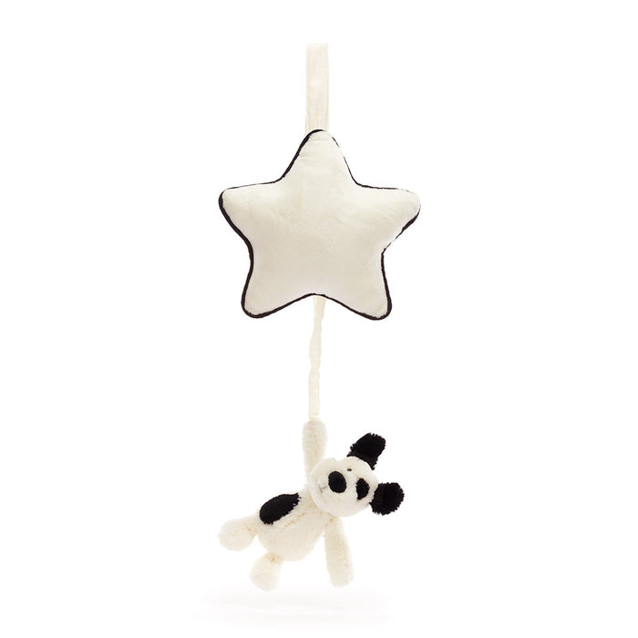 Jellycat Bashful Black&Cream Puppy Musical Pull