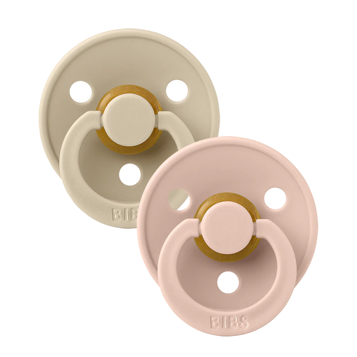 Bibs 2-Pacifiers Vanilla, Blush 6/18 m