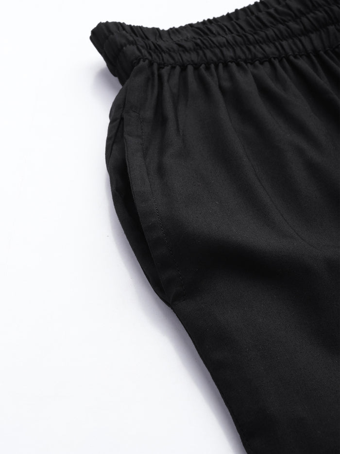 Black Solid Pencil Pant