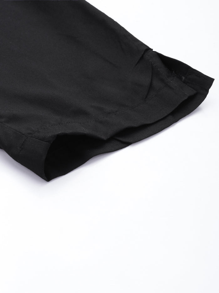 Black Solid Pencil Pant