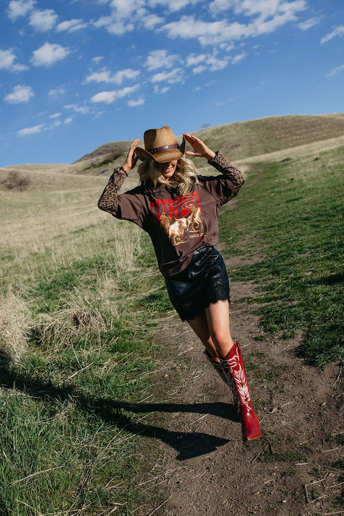 Black Spur Mini Skirt