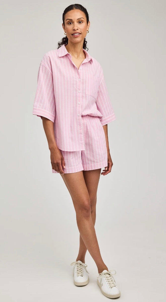 Blaire Button Down Shirt - Carnation Stripe