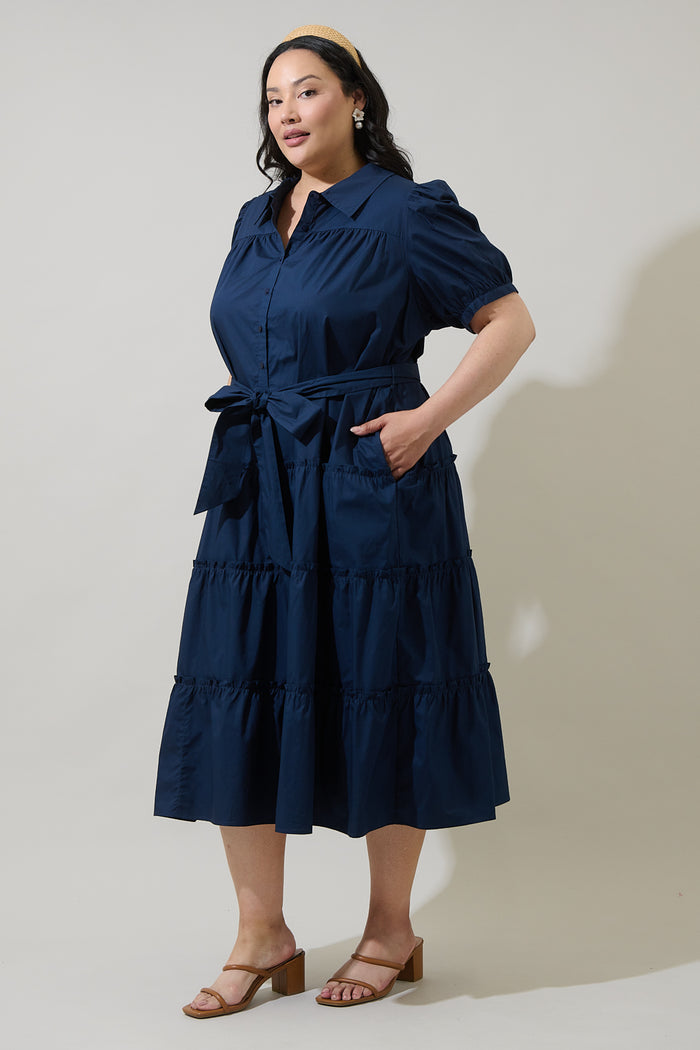 Blate Tiered Midi Dress Curve