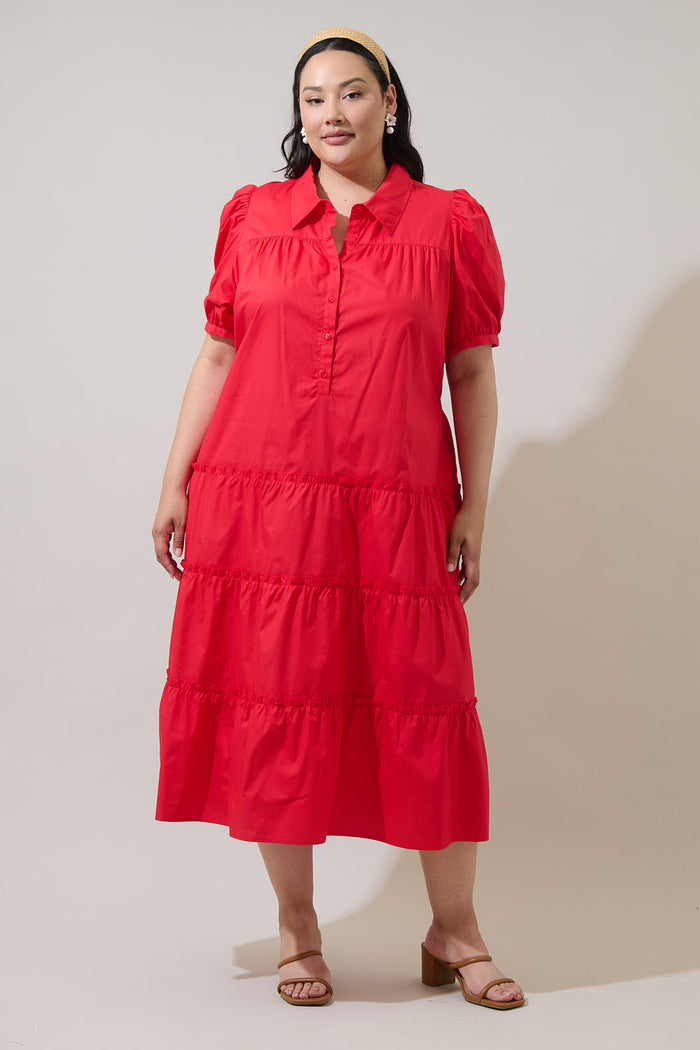 Blate Tiered Midi Dress Curve