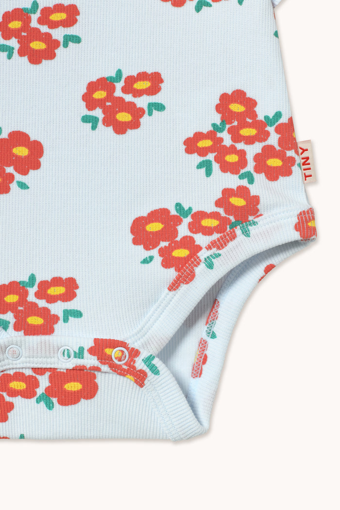 TINYCOTTONS Blossoms Rib Body Ice Blue, BEIRUT-JORDAN-KUWAIT