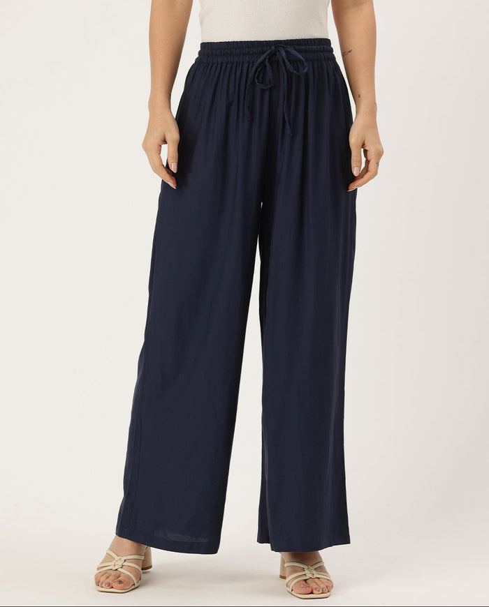 Blue Ethnic Palazzos,  Palazzo, Solid Palazzo, Plain Palazzo