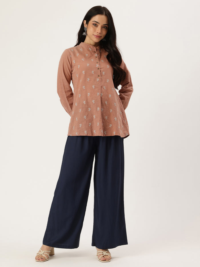 Blue Ethnic Palazzos,  Palazzo, Solid Palazzo, Plain Palazzo