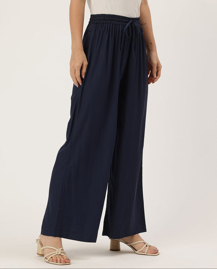 Blue Ethnic Palazzos,  Palazzo, Solid Palazzo, Plain Palazzo