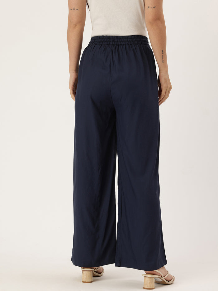 Blue Ethnic Palazzos,  Palazzo, Solid Palazzo, Plain Palazzo