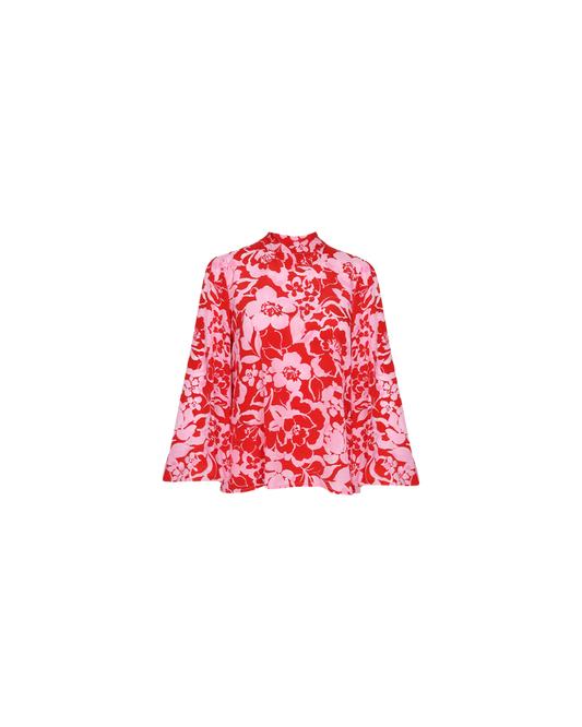 BOBBI SILK BLOUSE CHERRY FLORAL