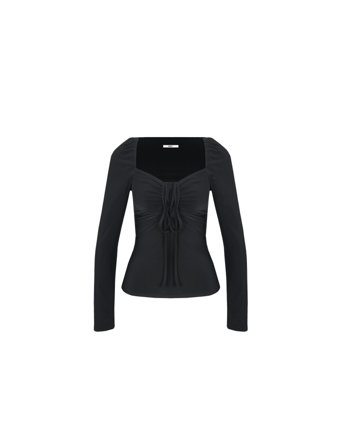 BOBBI TIE LONG SLEEVE BLACK