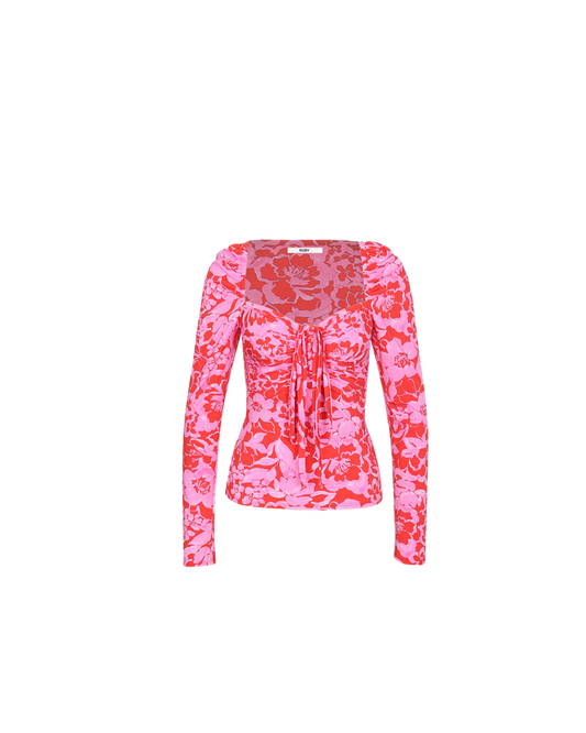 BOBBI TIE LONG SLEEVE  CHERRY FLORAL