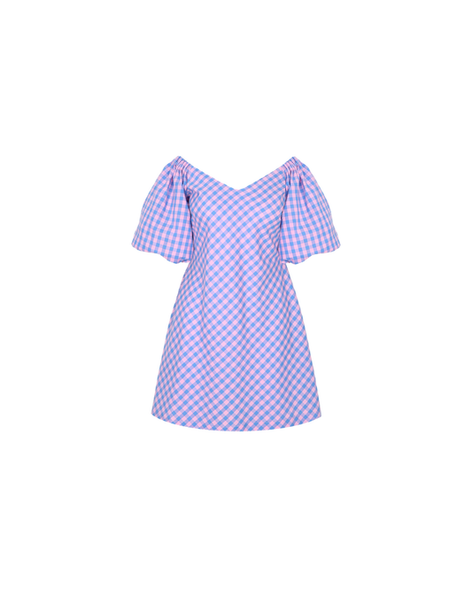 BON GINGHAM MINIDRESS PINKBLUEGINGHAM