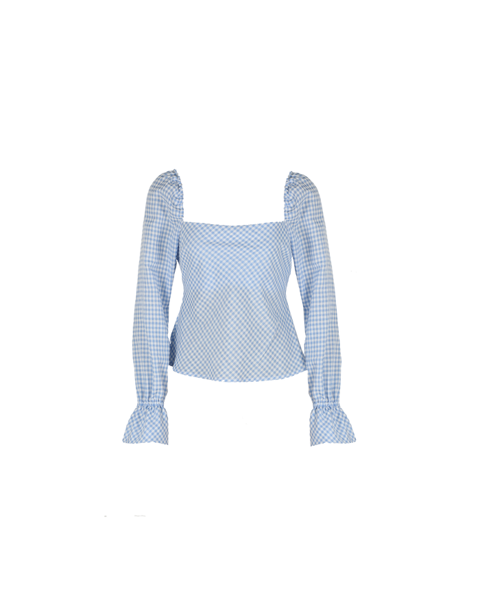 BON GINGHAM TOP BLUE GINGHAM