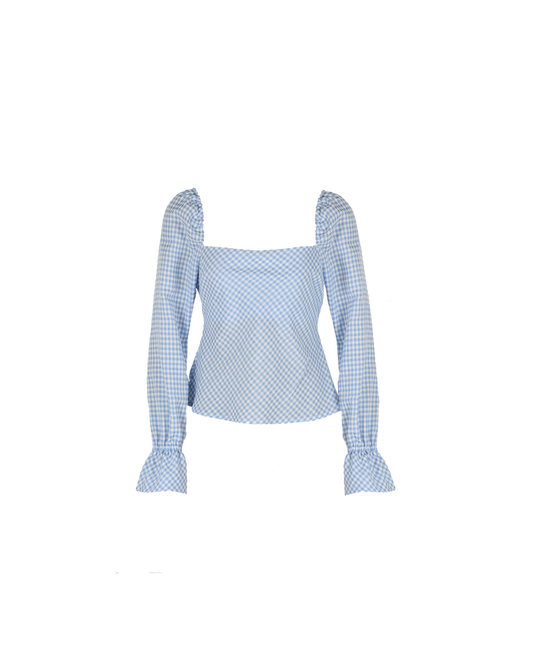 BON GINGHAM TOP BLUE GINGHAM