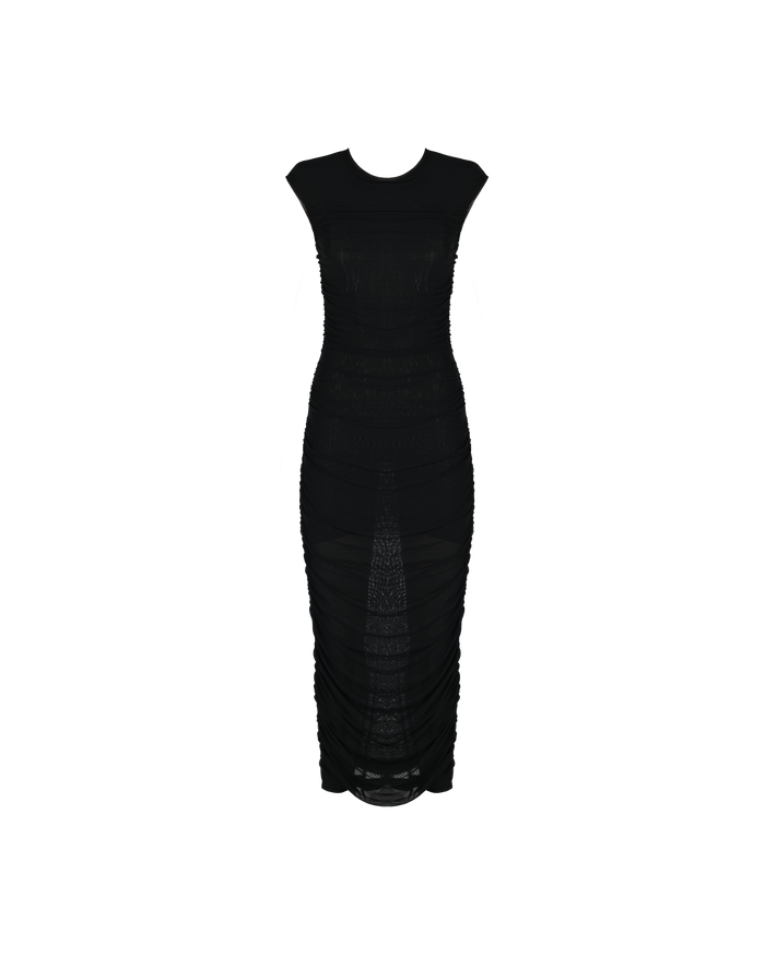 BOUNCE MESH TANK DRESS BLACK