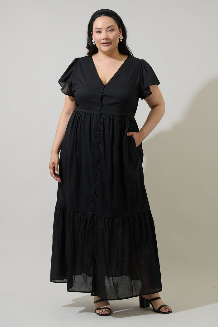 Brigid Blissa Button Midi Dress Curve
