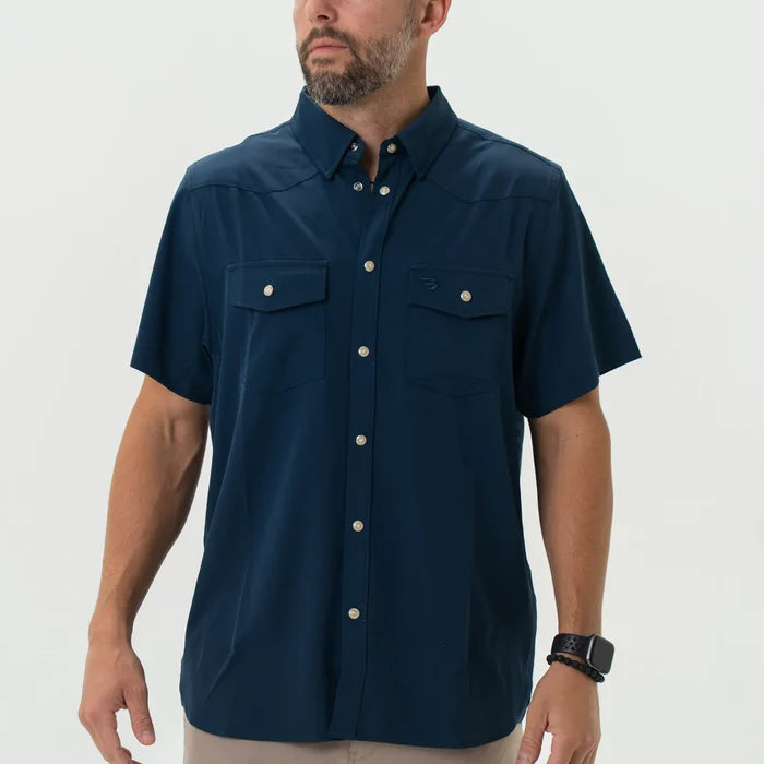 Burlebo Performance Western Shirt - Navy