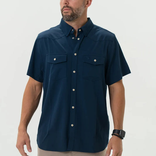 Burlebo Performance Western Shirt - Navy