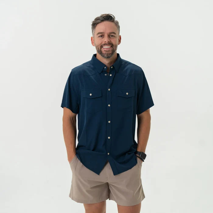 Burlebo Performance Western Shirt - Navy