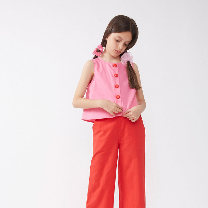 Buttoned Top Pink