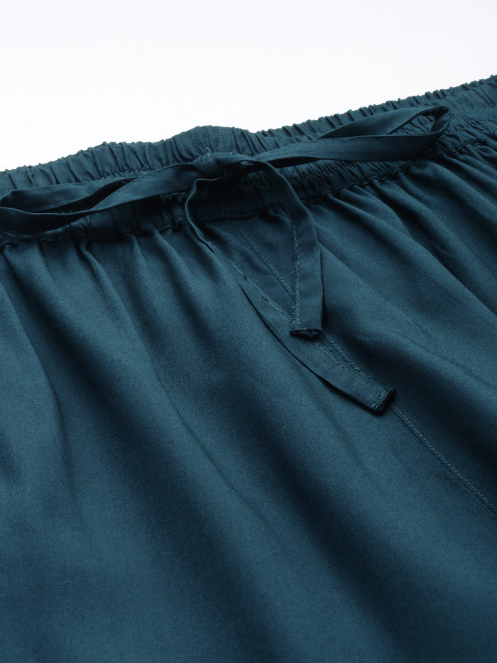 Cadet Blue Solid Pencil Pant