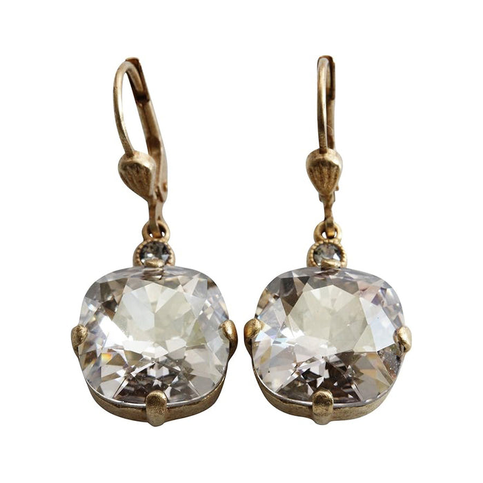 Catherine Popesco - Gold, Rhinestone Earrings 6556