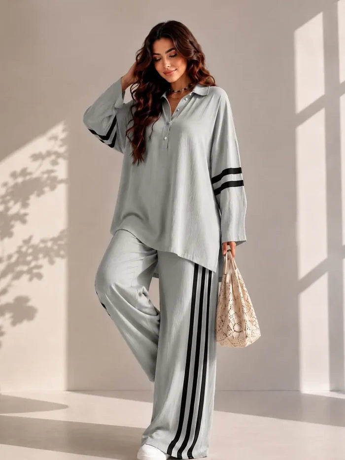 CH 6068 Streetside Stripe Lounge Set | Saimwear