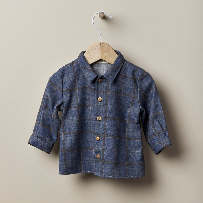 Checked Fabric Shirt Blue