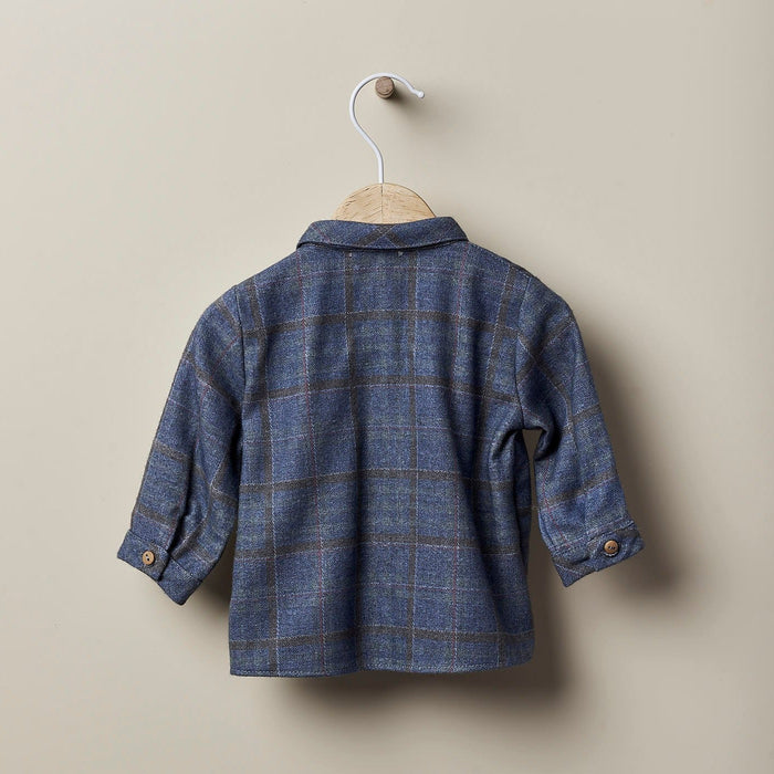 Checked Fabric Shirt Blue