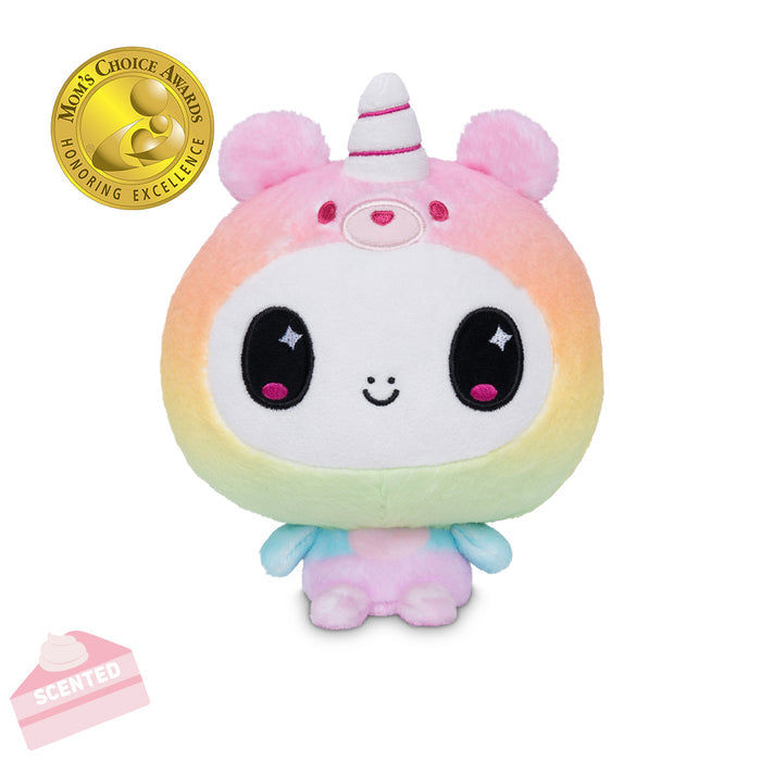 Cloudheads: 5" Cake-Scented Unicorn (Sugar) with a Mom's Choice Awards badge and cake-scented badge