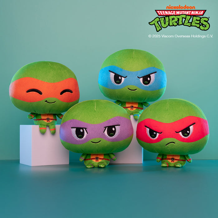 Teenage Mutant Ninja Turtles Cloudheads lifestyle image with Donatello, Raphael, Michelangelo, and Leonardo sitting together